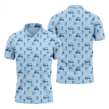 Naughty Couple Stick Figure Blue Funny Golf Shirt, Adult Humor Polo ShirtFor Men, Golf Shirts For Men