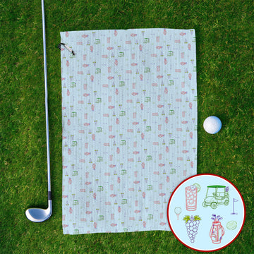 Transfusion Drink Golf Towel, Golf Cocktail Pattern Golf Towels, Cool Golf Lover Apparel For Golfer