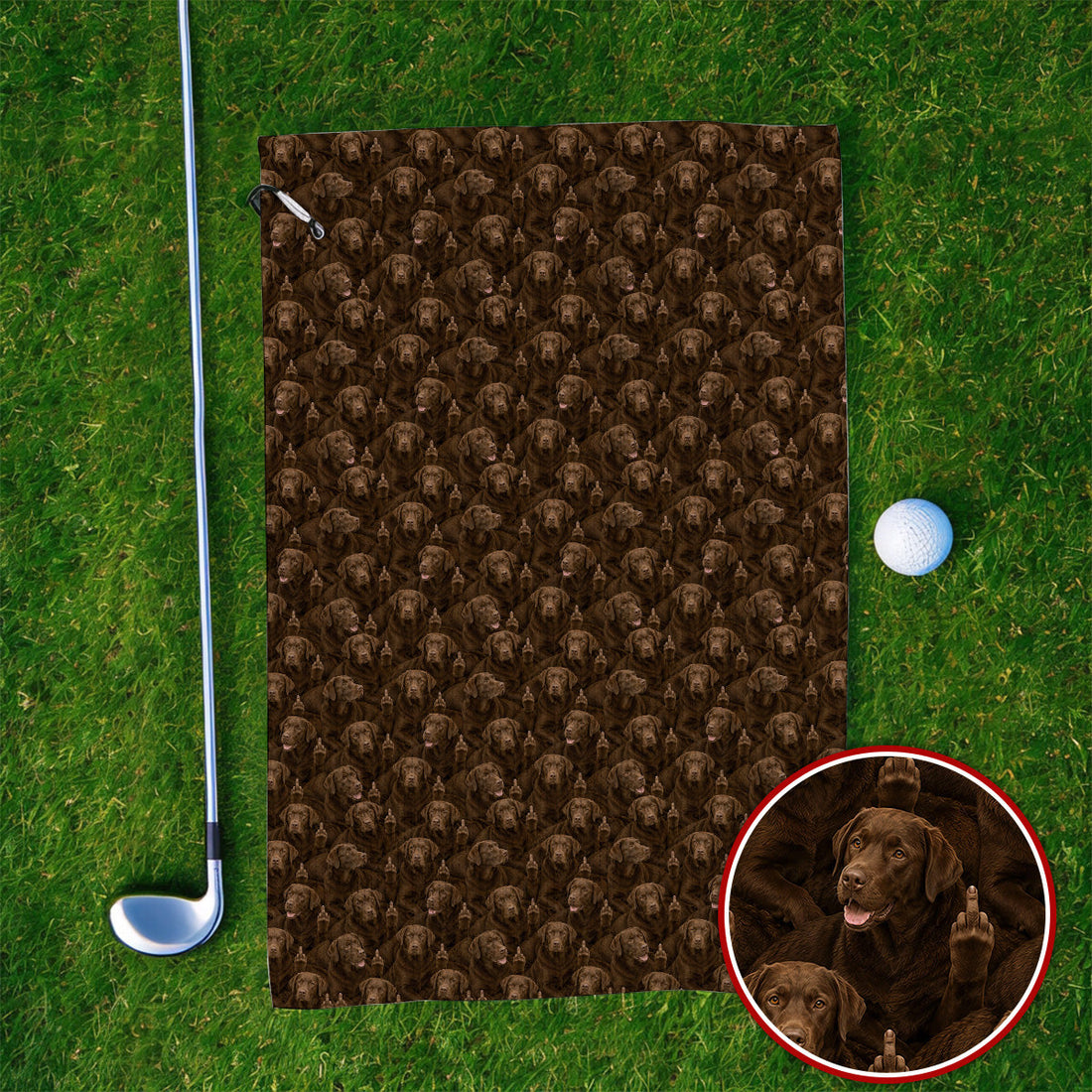 Funny Labrador Golf Towels, Lab Dog Pattern Golf Towel, Crazy Golf Gift For Golfer