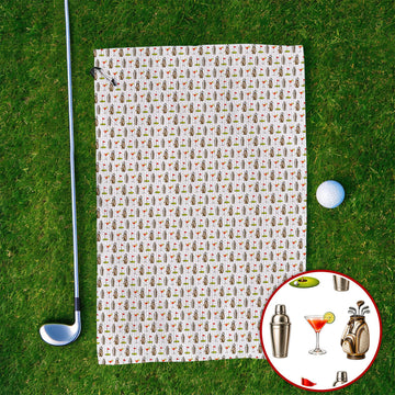 Golf & Cocktails Golf Towel, Martini Lover Golf Apparel, Funny Golf Towels For Golfer