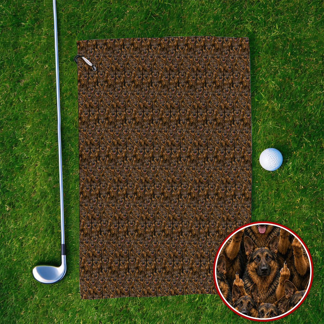 German Shepherd Pattern Golf Towels, Funny German Shepherd Towel, Dog Lover Golf Gift