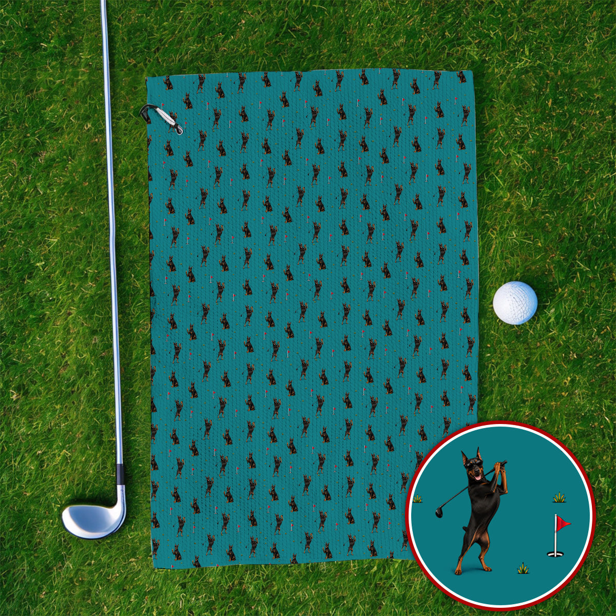 Doberman Golf Socks, Doberman Pattern Golf Sock, Crazy Golf Gift For Men