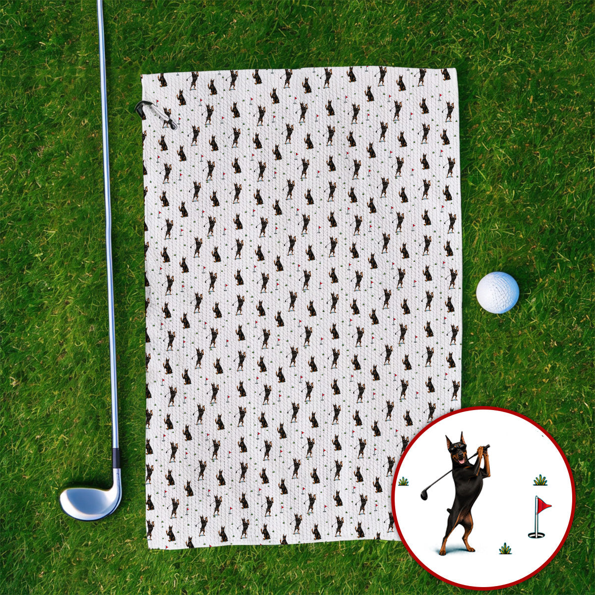 Doberman Golf Socks, Doberman Pattern Golf Sock, Crazy Golf Gift For Men
