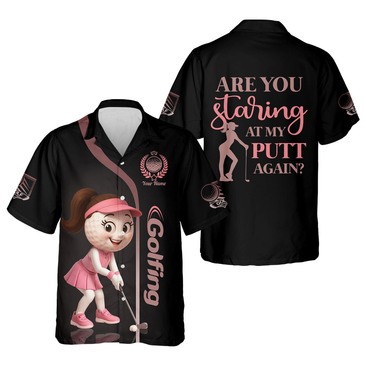 Are You Staring At My Putt Again Custom Womens Golf Polo ShirtLadies Golf Shirts, Womens Golf Clothes