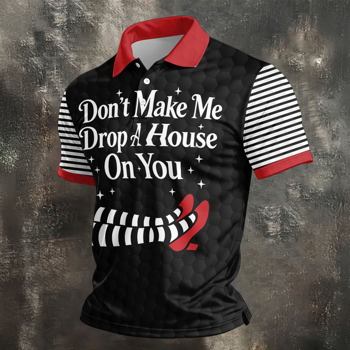 Don't Make Me Drop A House On You Polo Shirt, Halloween Golf Shirt, Mens Golf Apparel