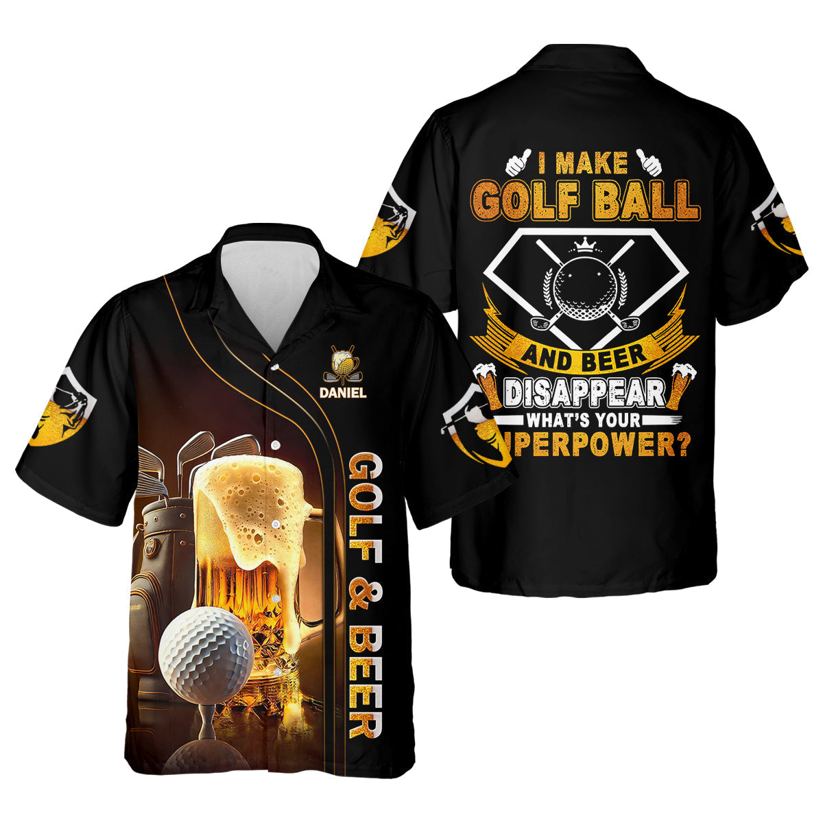 I Make Golf Ball And Beer Disappear Custom Golf Polo ShirtMens Golf Gift, Golf Lover Gift