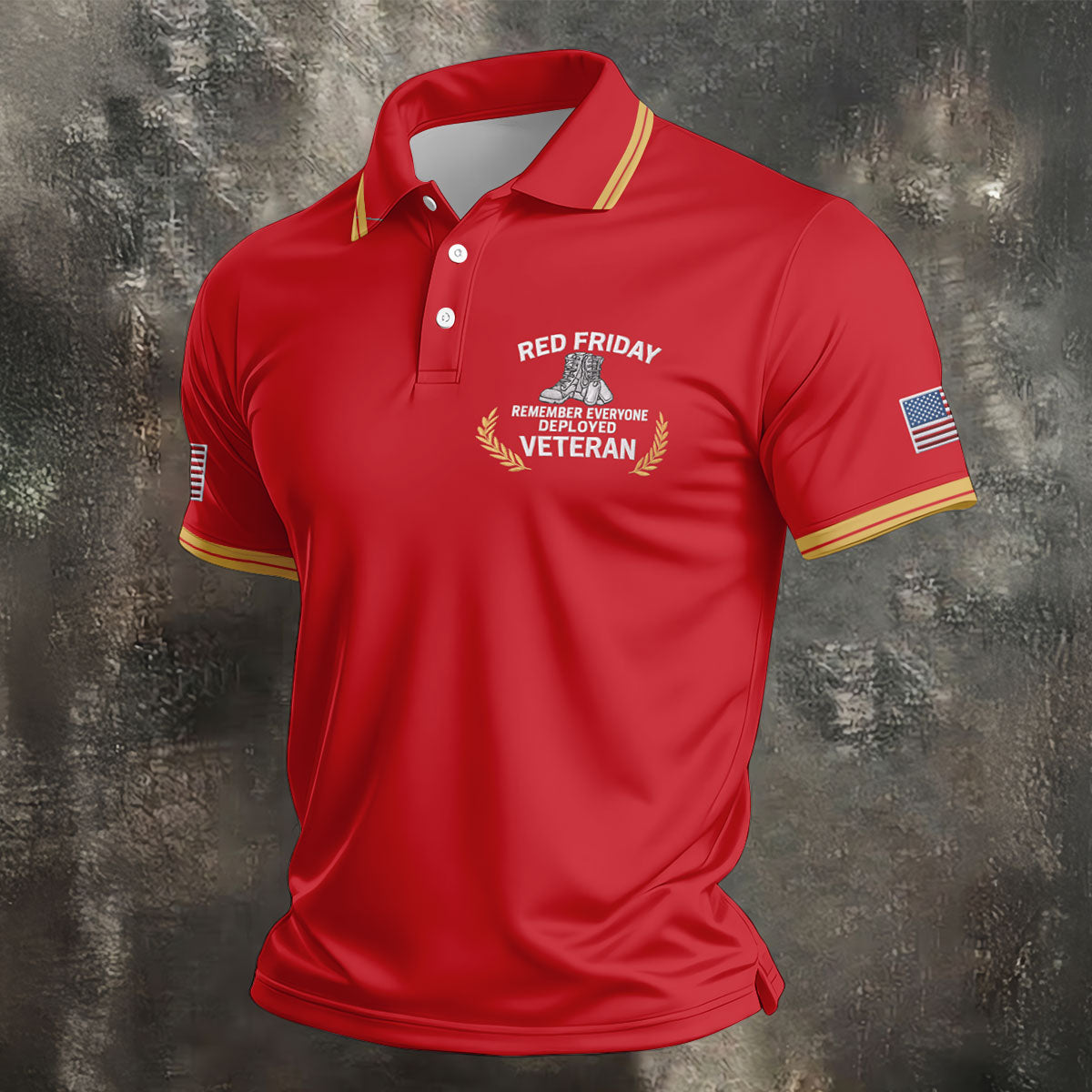 Red Friday Veteran Memorial 250 Years Golf Tops For Men, Patriotic Father's Day Golf Shirt