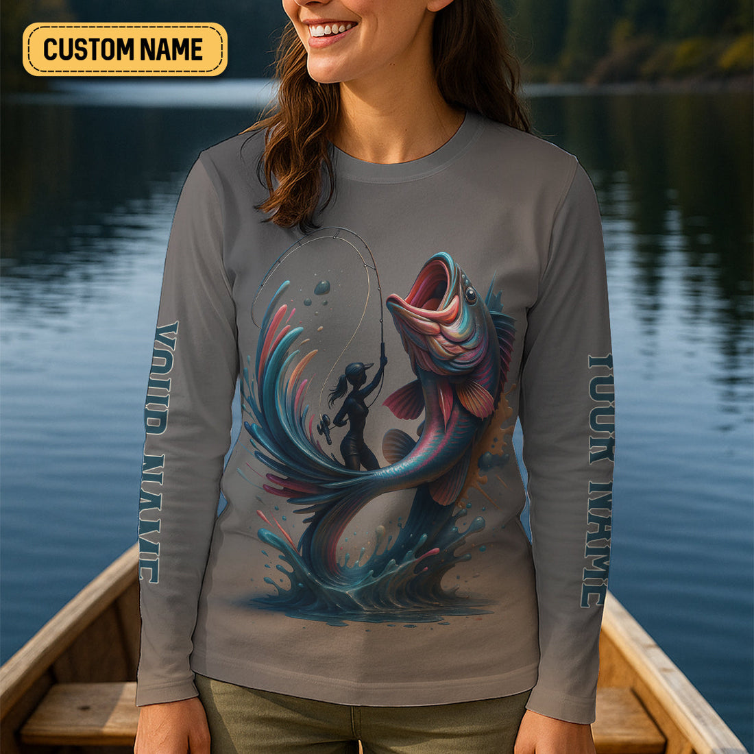 Women's Long Sleeve Fishing Shirts, Funny Fishing Shirt, UV Protection Clothing