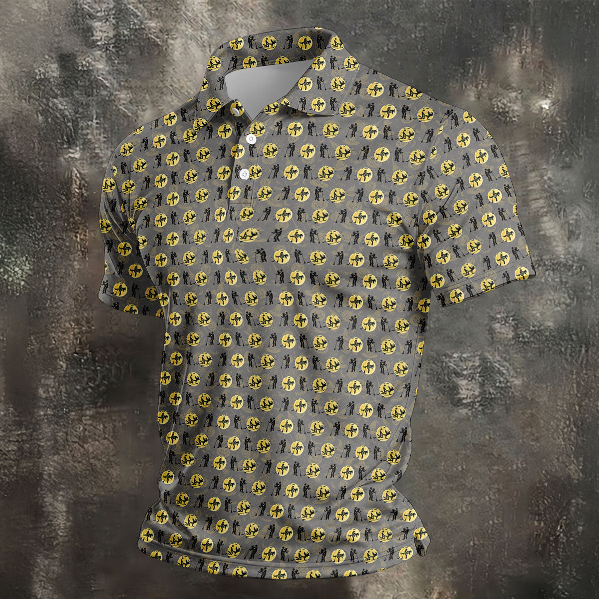 Halloween Horror Character Golf Pattern Polo Shirt, Men's Golf Shirt, Mens Golf Apparel