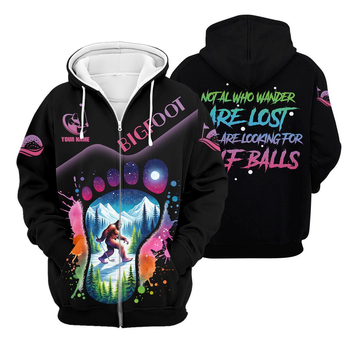 Funny Bigfoot Custom Womens Golf Polo ShirtLadies Golf Shirts, Golfing Apparel, Women Golf Gifts