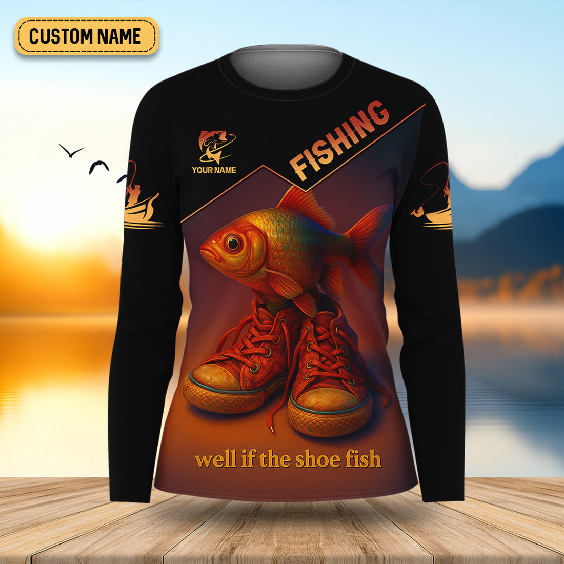 Well If The Shoe Fish Fishing UPF Shirts, Personalized Fishing Shirt For Women, Female Fishing Shirts