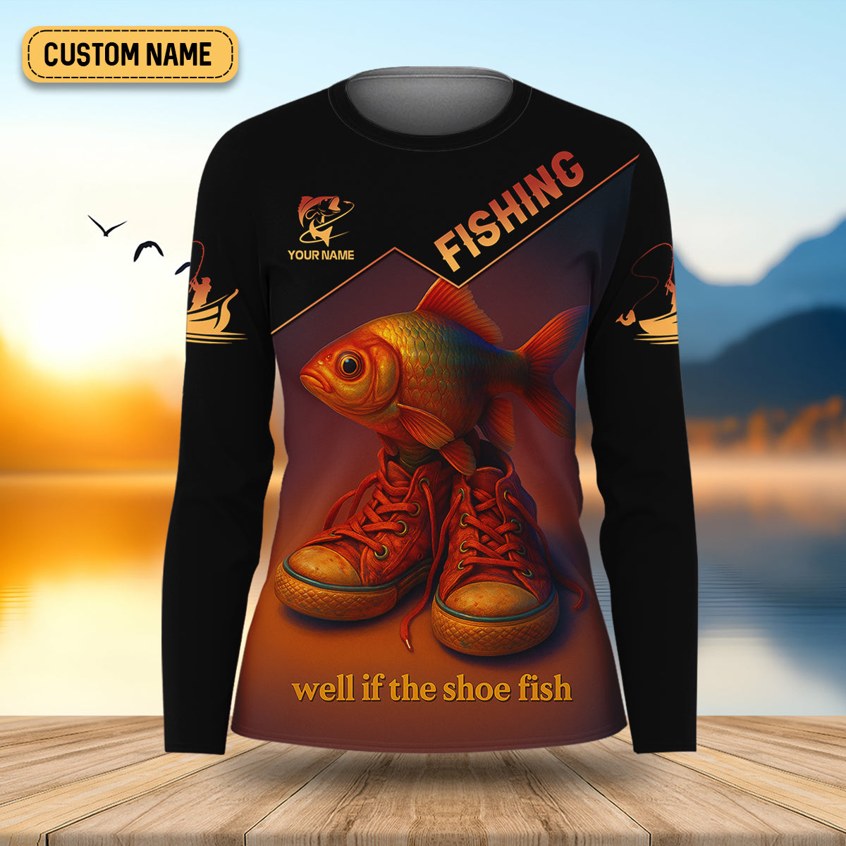 Well If The Shoe Fish Fishing UPF Shirts, Personalized Fishing Shirt For Women, Female Fishing Shirts