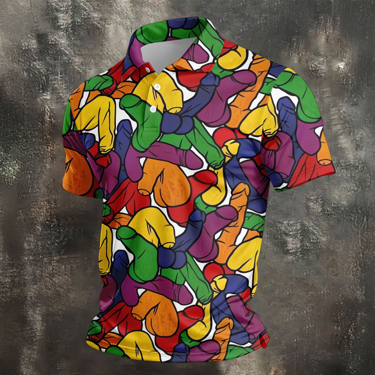 Adult Humor Pride Colors Retro Golf Shirt, LGBTQ Month Men's Funny Golf Shirts