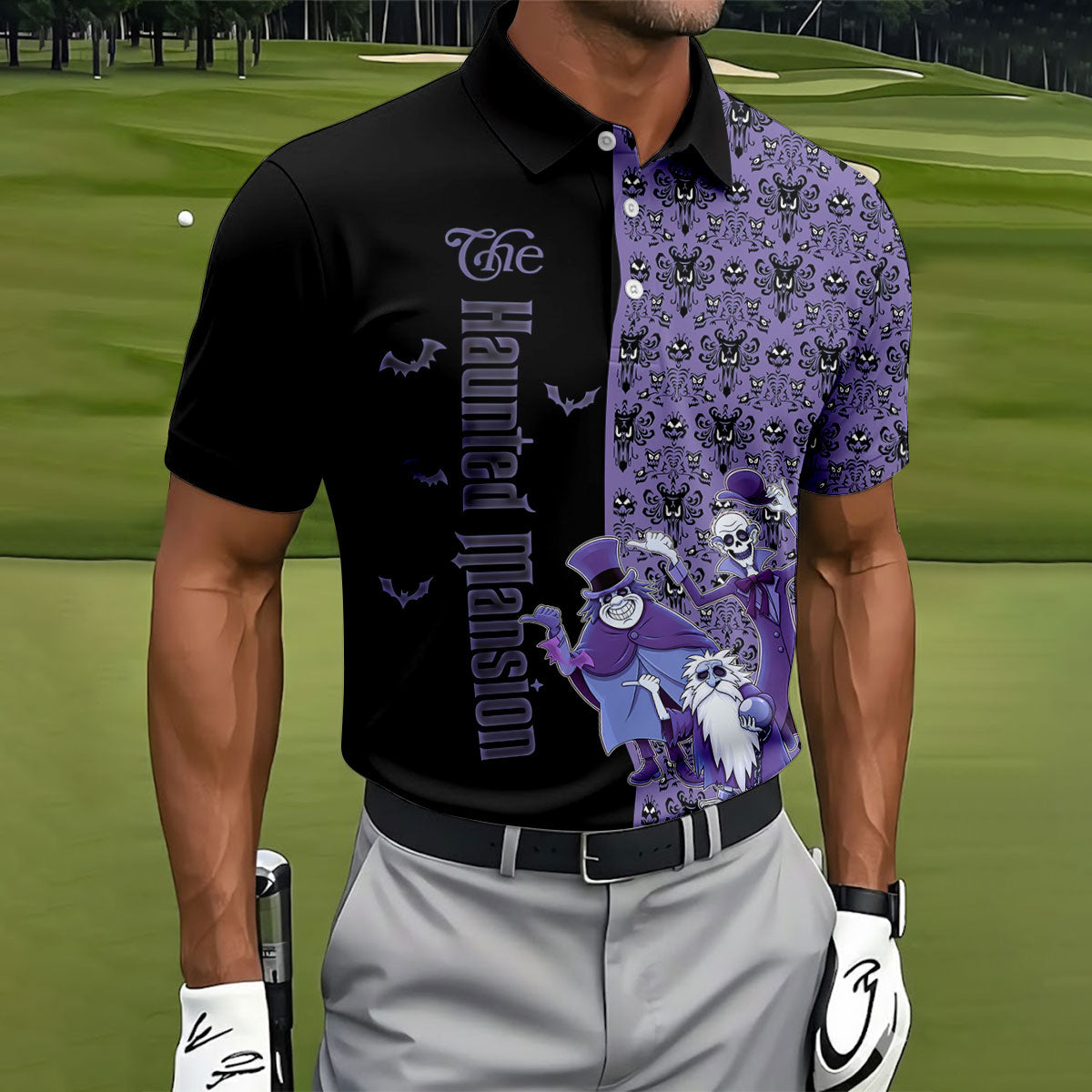 Haunted Halloween Horror Character Polo Shirt, Golf Polo Shirts For Men, Mens Polo Shirts