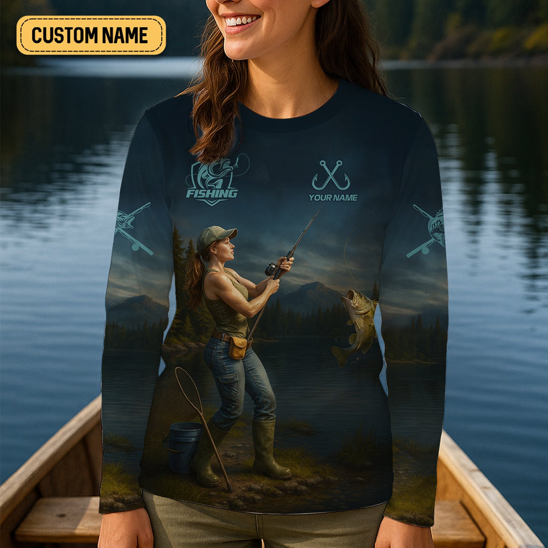 Move Over Boys Let This Girl Show You How To Fish Funny Fishing Shirt, Women SPF Shirt, Female Fishing Shirts