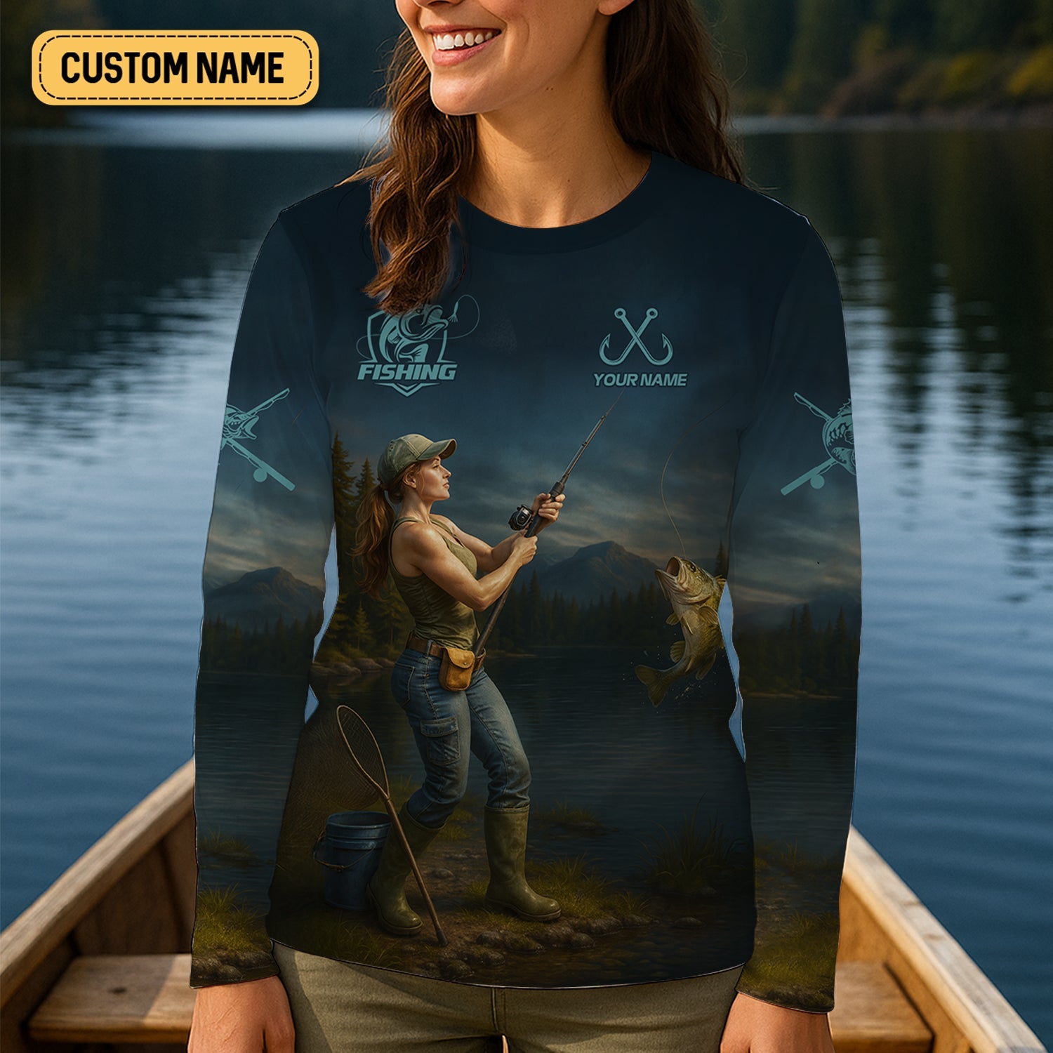 Move Over Boys Let This Girl Show You How To Fish Funny Fishing Shirt, Women SPF Shirt, Female Fishing Shirts