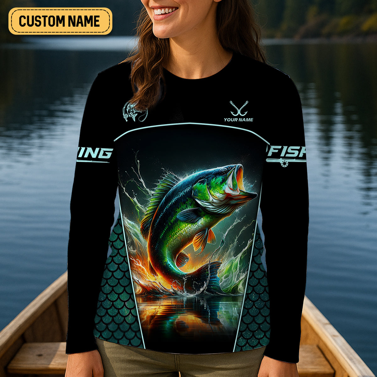 Don't Be A Dumb Bass Fishing UPF Shirts, Funny Fishing Shirt, Women Fishing Shirt, Bass Fishing