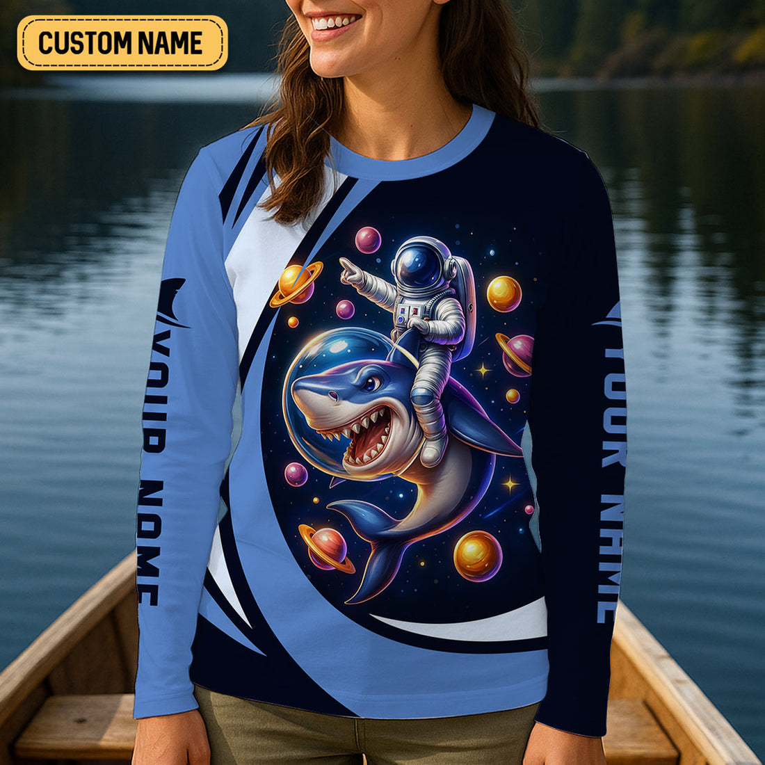 When You're A Legend You Make Your Own Waves Fishing UPF Shirts, Women Fishing Shirt, Shark Fishing