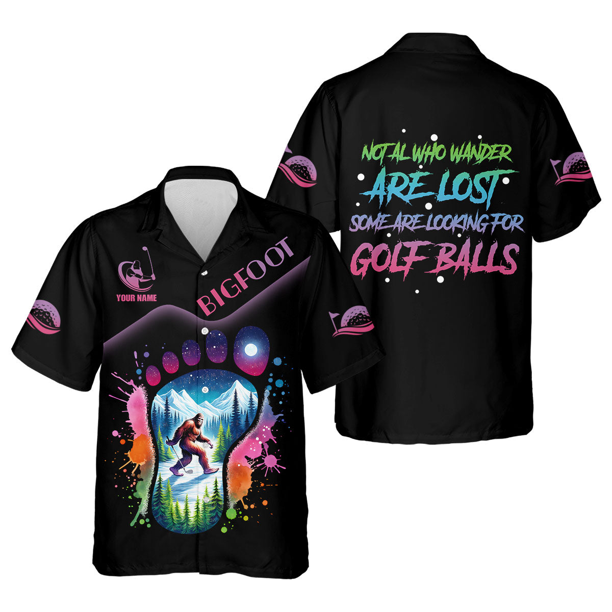 Funny Bigfoot Custom Womens Golf Polo ShirtLadies Golf Shirts, Golfing Apparel, Women Golf Gifts
