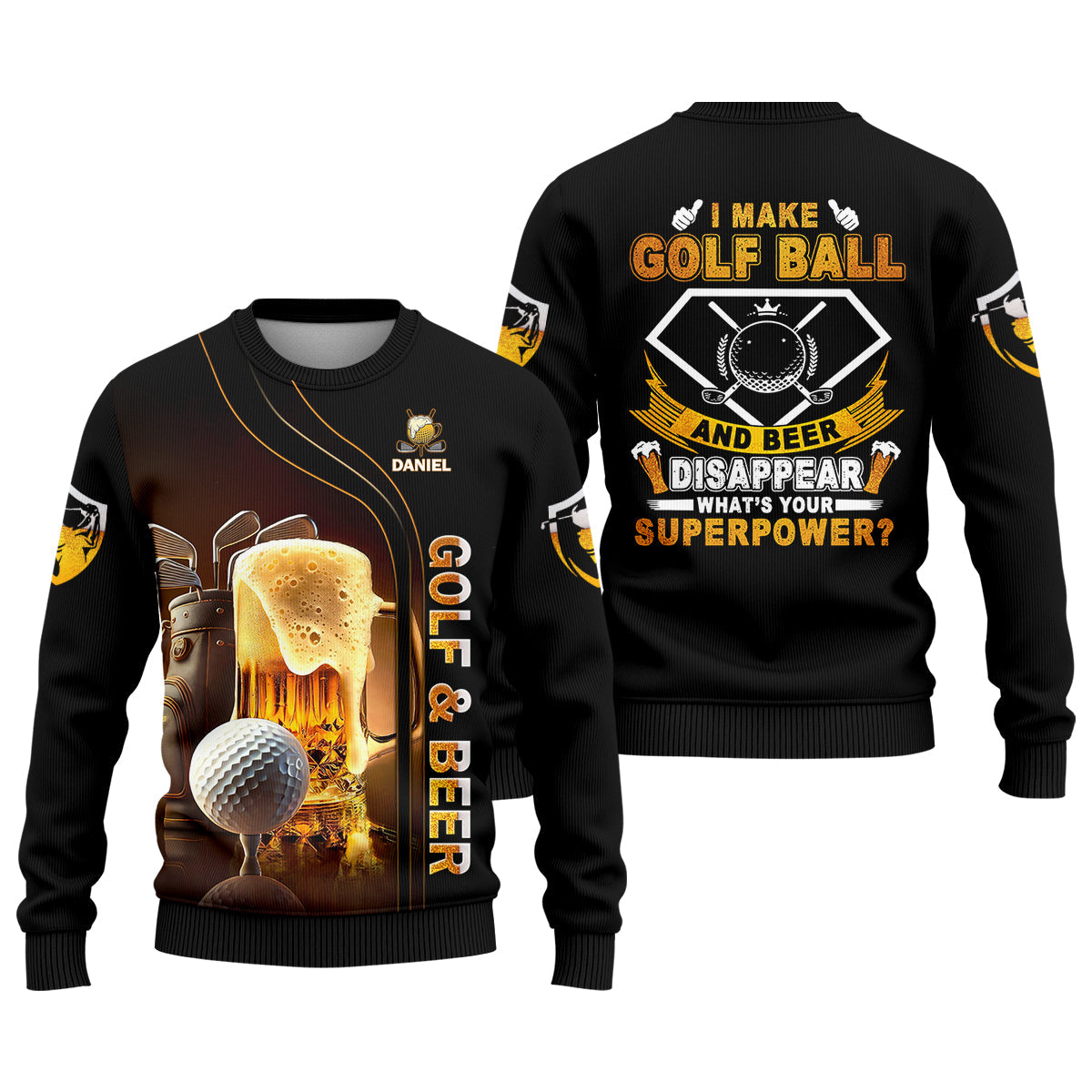 I Make Golf Ball And Beer Disappear Custom Golf Polo ShirtMens Golf Gift, Golf Lover Gift