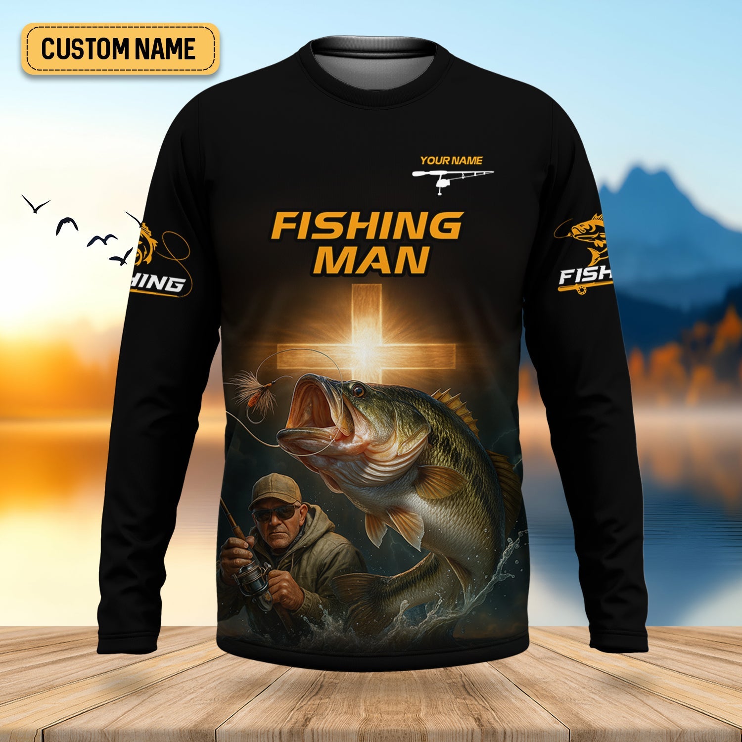 I Like Fishing And Believe In Jesus Shirts, SPF Long Sleeve Shirts, Fishing Shirts For Men, Fisherman Gift