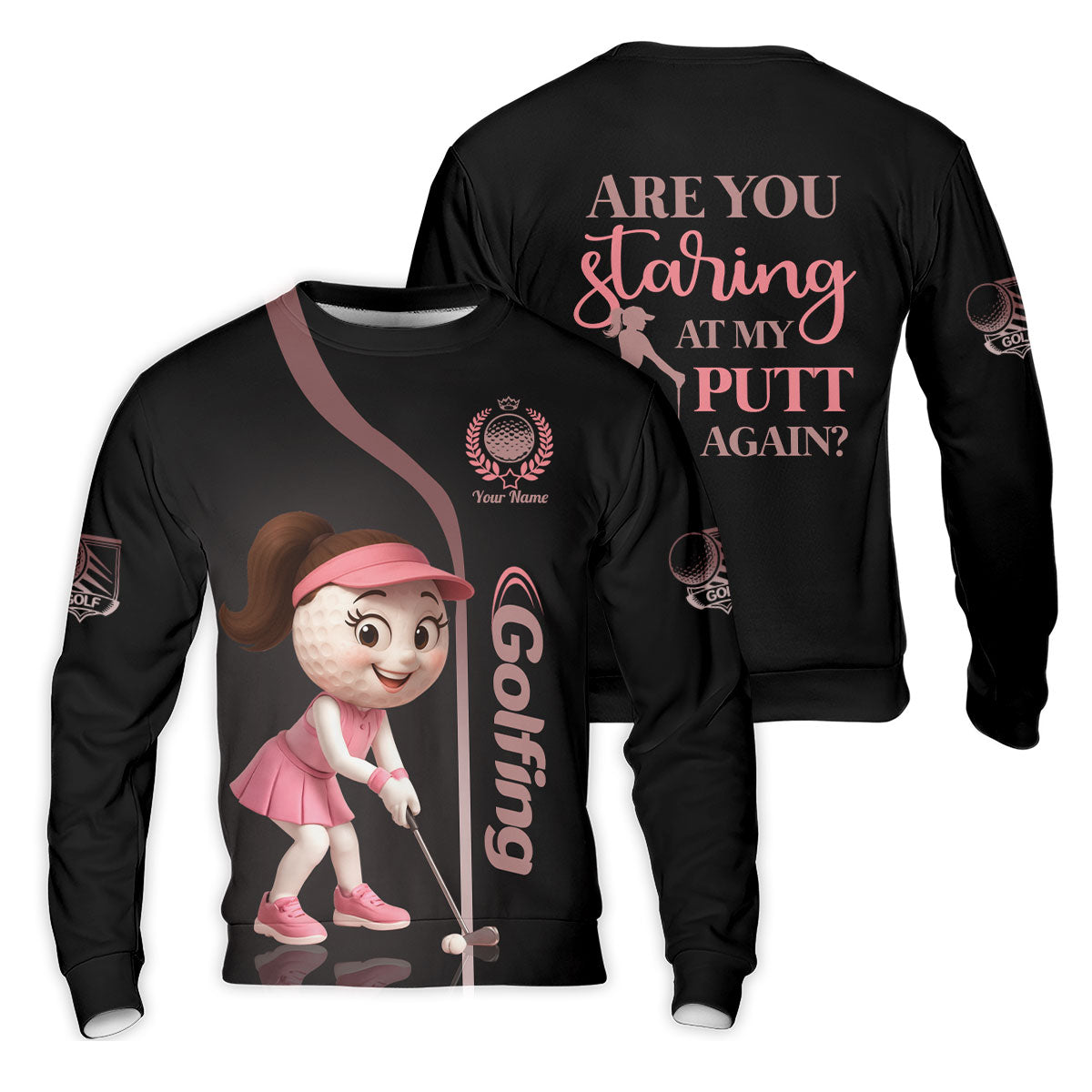 Are You Staring At My Putt Again Custom Womens Golf Polo ShirtLadies Golf Shirts, Womens Golf Clothes
