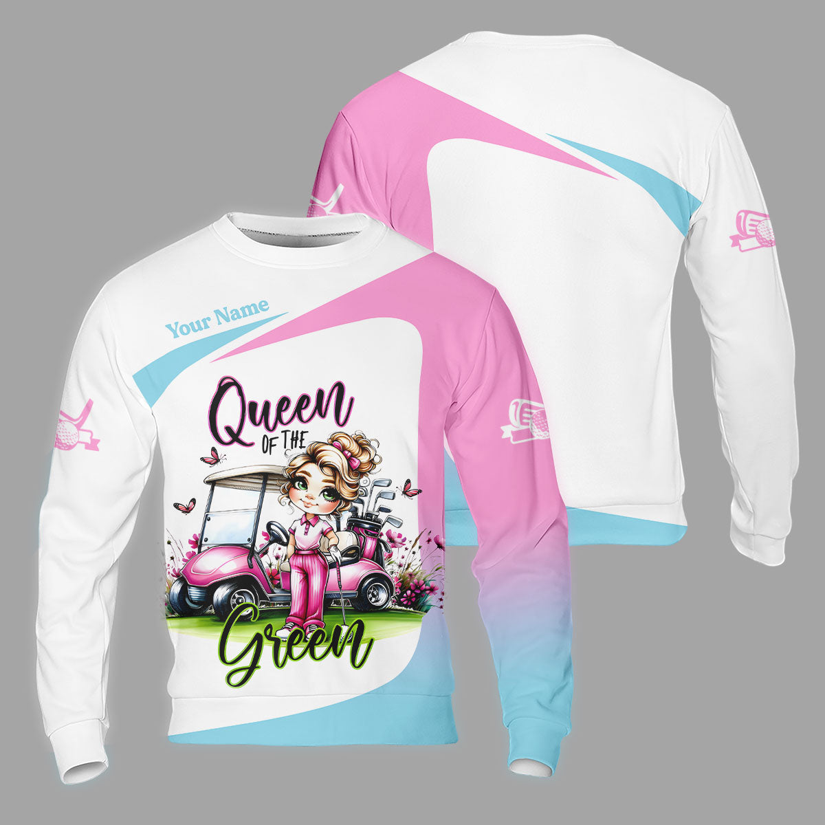 Queen Of The Green Custom Funny Womens Golf Polo ShirtLadies Golf Shirts, Best Golf Shirts