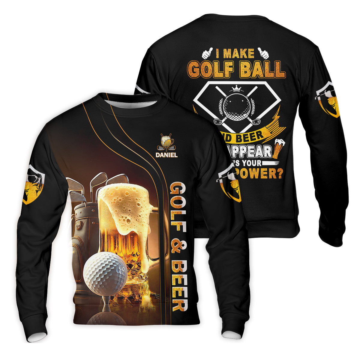 I Make Golf Ball And Beer Disappear Custom Golf Polo ShirtMens Golf Gift, Golf Lover Gift