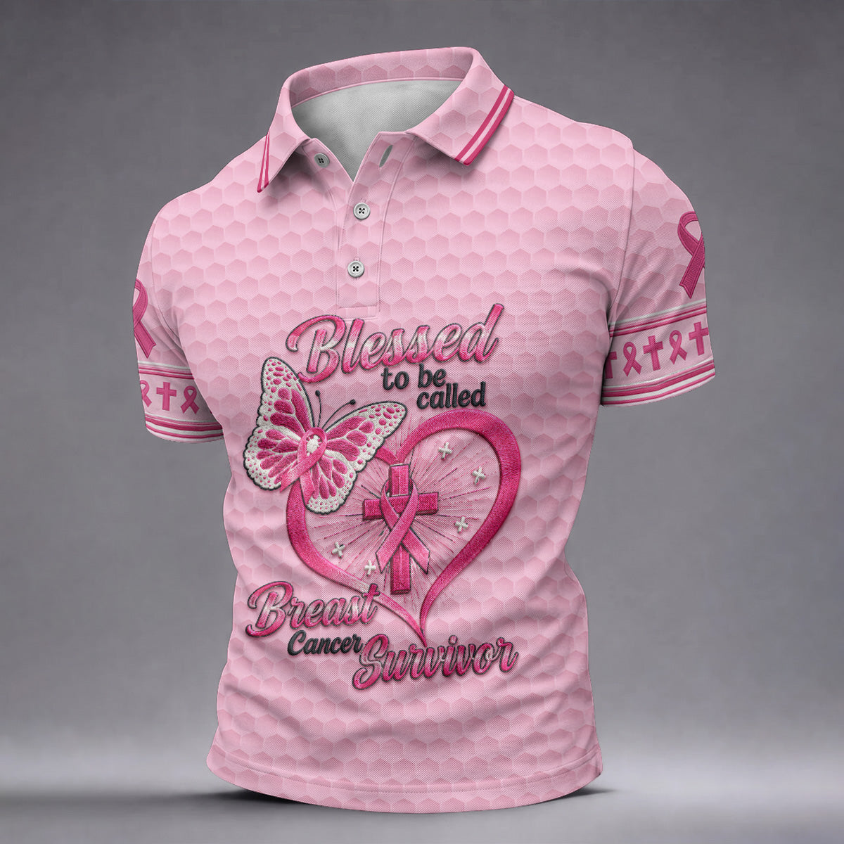 Blessed To Be Called Breast Cancer Survivor Golf Shirt, Mens Golf Polo, Golf Shirts For Men