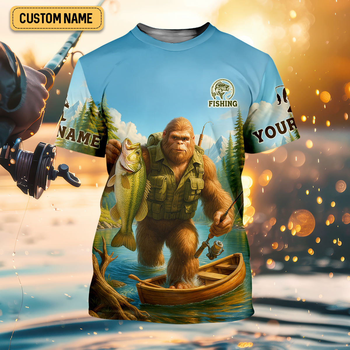 Bigfoot Legendary Adventures Await Bass Fishing Shirt, Funny Fishing Shirt, SPF Shirt, Female Fishing Shirts