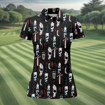 Horror Character Women Golf Shirt, Horror Movie Shirt, Halloween Golf Shirt, Womens Golf Gifts