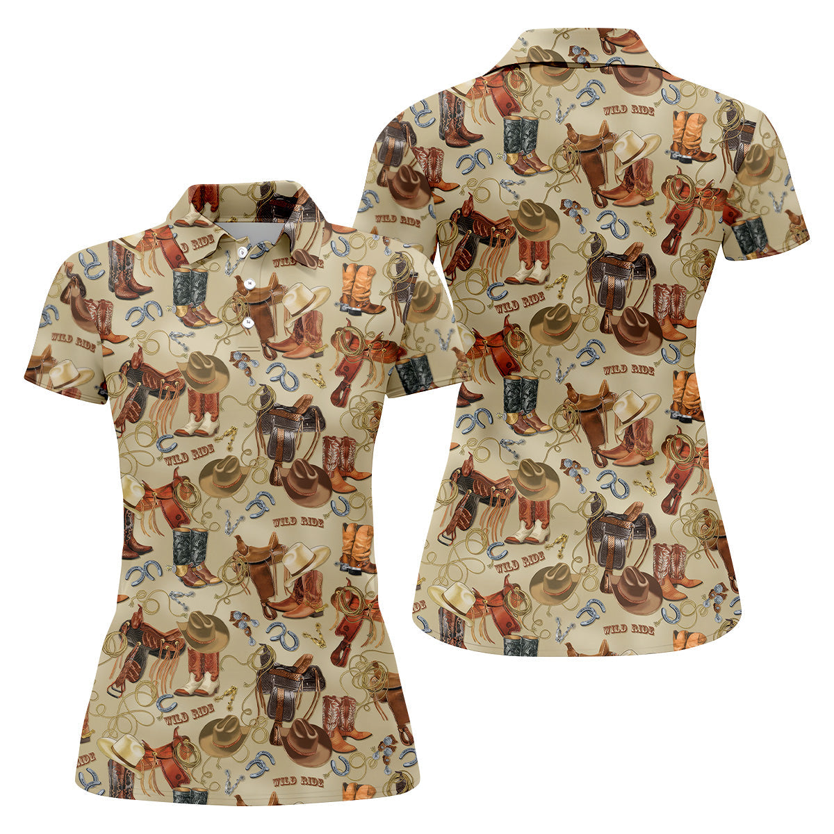 Wild Ride Western Ways Golf Shirt, Womens Golf Shirts, Ladies Golf Shirts, Golfing Apparel