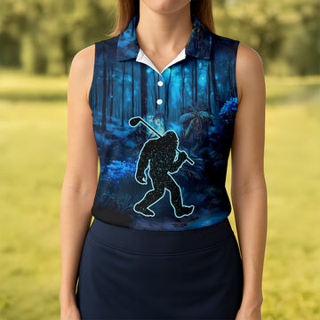 Not All Who Wander Are Lost Bigfoot Women's Golf Polo ShirtBigfoot Golf Shirt, Ladies Golf Shirt, Women Golf Shirt