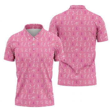 Breast Cancer Funny Figure Golf Shirt, Breast Cancer Awareness Shirts, Couple Golf Shirt. Matching Golf Shirt