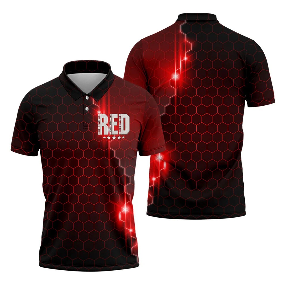Remember Everyone Deployed Hexagonal Gradient Father's Day Golf Shirt, 250 Years Polo Shirts For Men