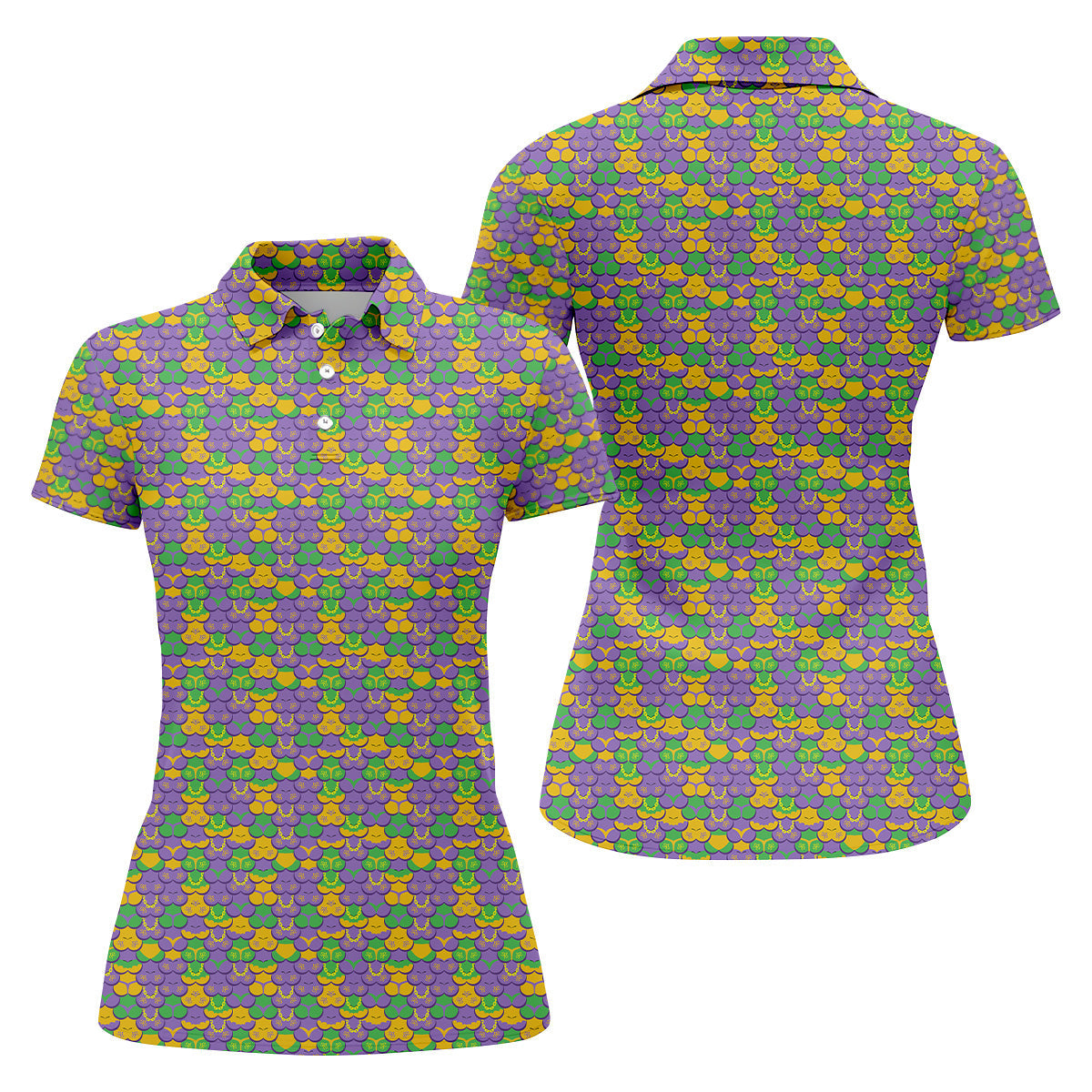 Funny Mardi Gras Women's Golf Polo ShirtFun Womens Golf Shirts, Mardi Gras Polo, Funny Golf Shirt