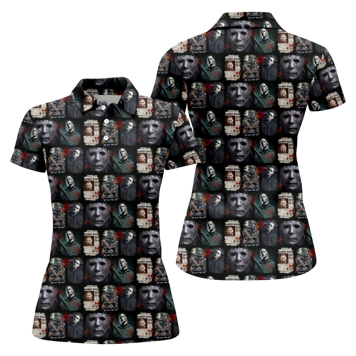 Michael Myers Halloween Funny Golf Shirts Women, Classic Horror Characters Ladies Golf Tops, Horror Movie Shirt