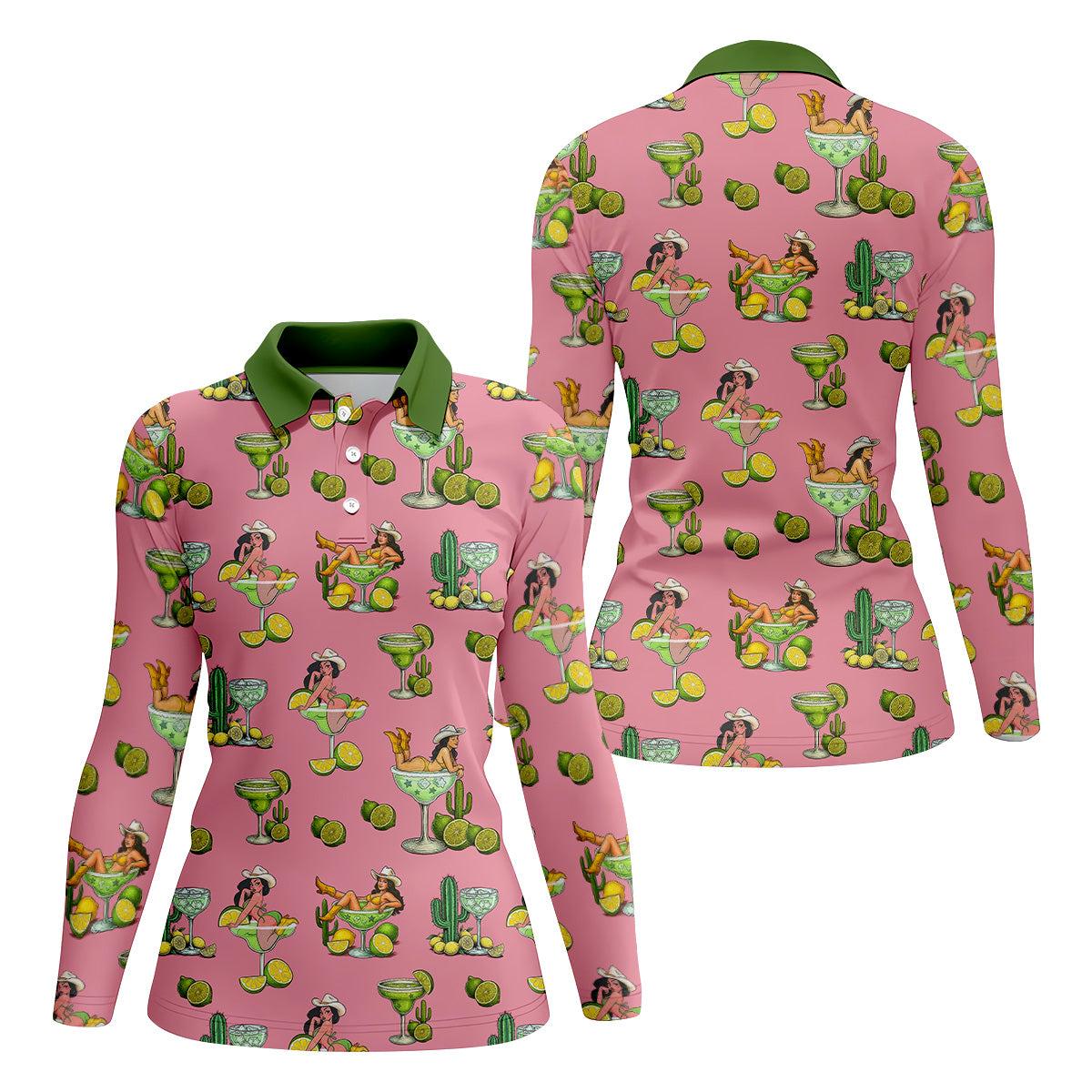 Cowgirl Western Margarita Polo ShirtWomens Golf Shirts, Ladies Golf Shirts, Golfing Apparel