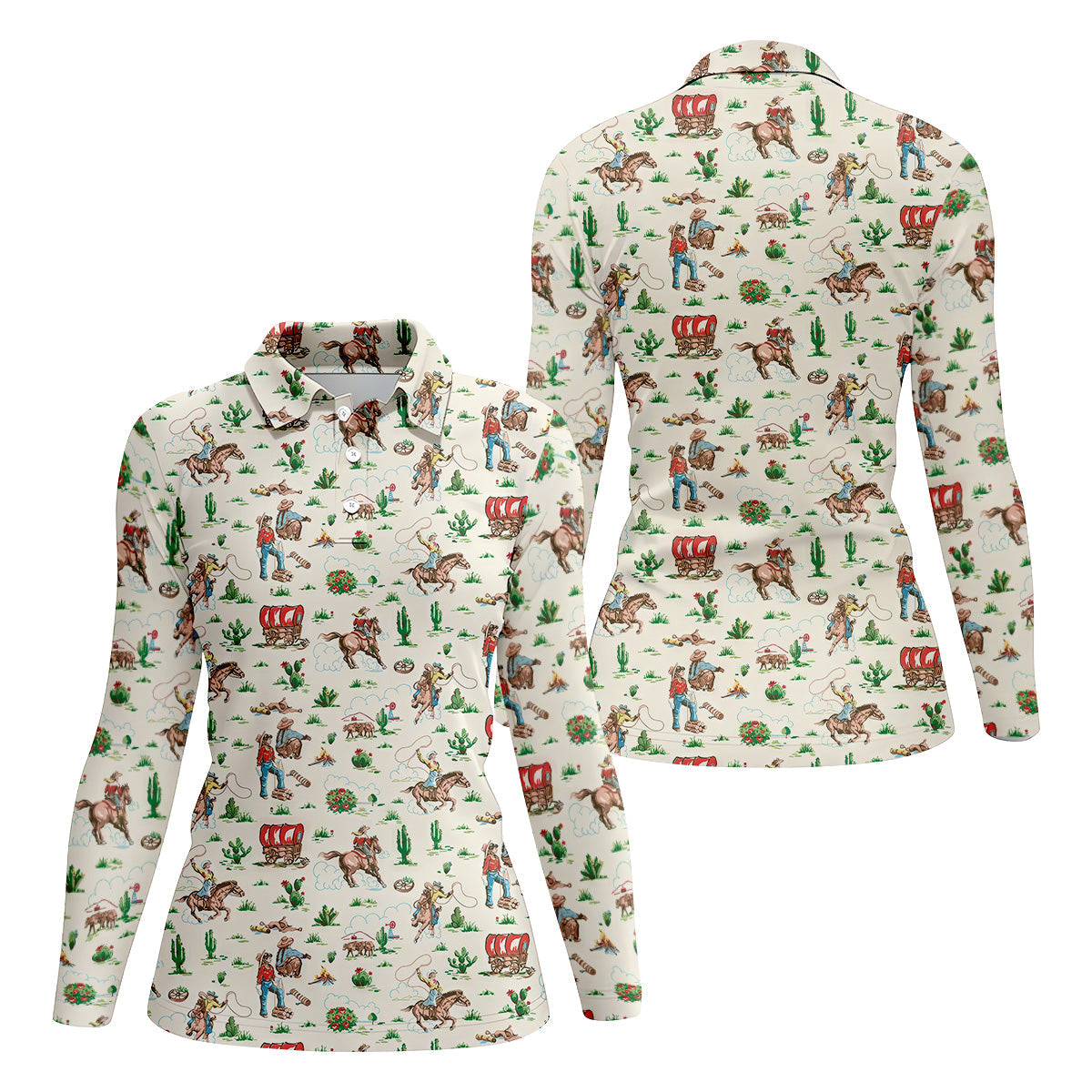 Western Cowgirl White Polo Women, Cute Golf Outfit, Matching Golf Shirt, Ladies Golf Shirts