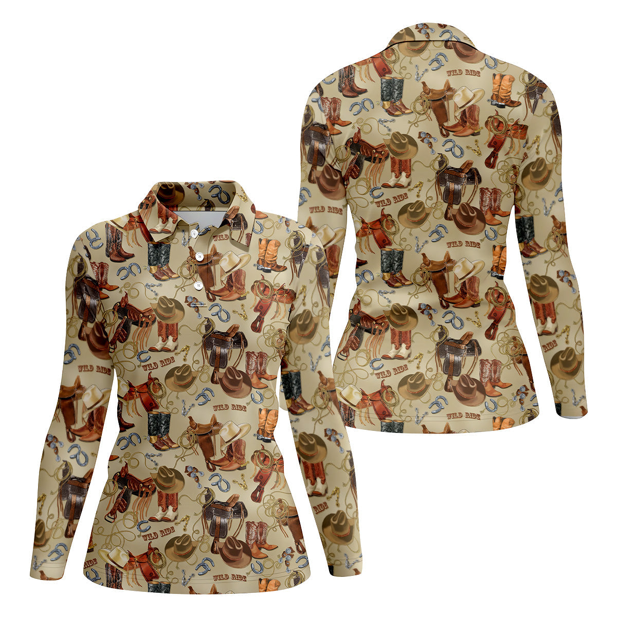 Wild Ride Western Ways Golf Shirt, Womens Golf Shirts, Ladies Golf Shirts, Golfing Apparel