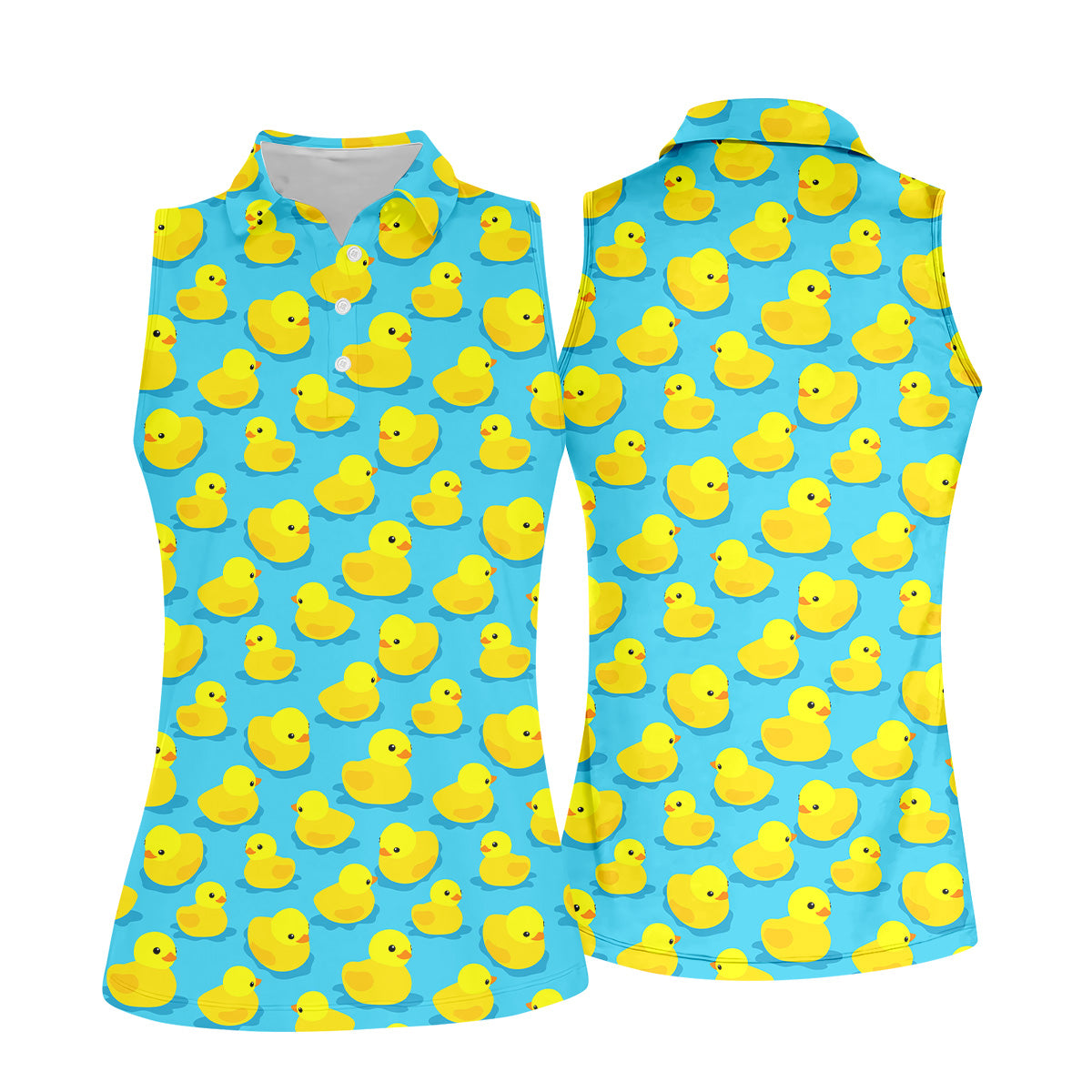Funny Yellow Ducks Golf Polo ShirtFun Womens Golf Shirts, Ladies Golf Shirt, Golf Gift For Her