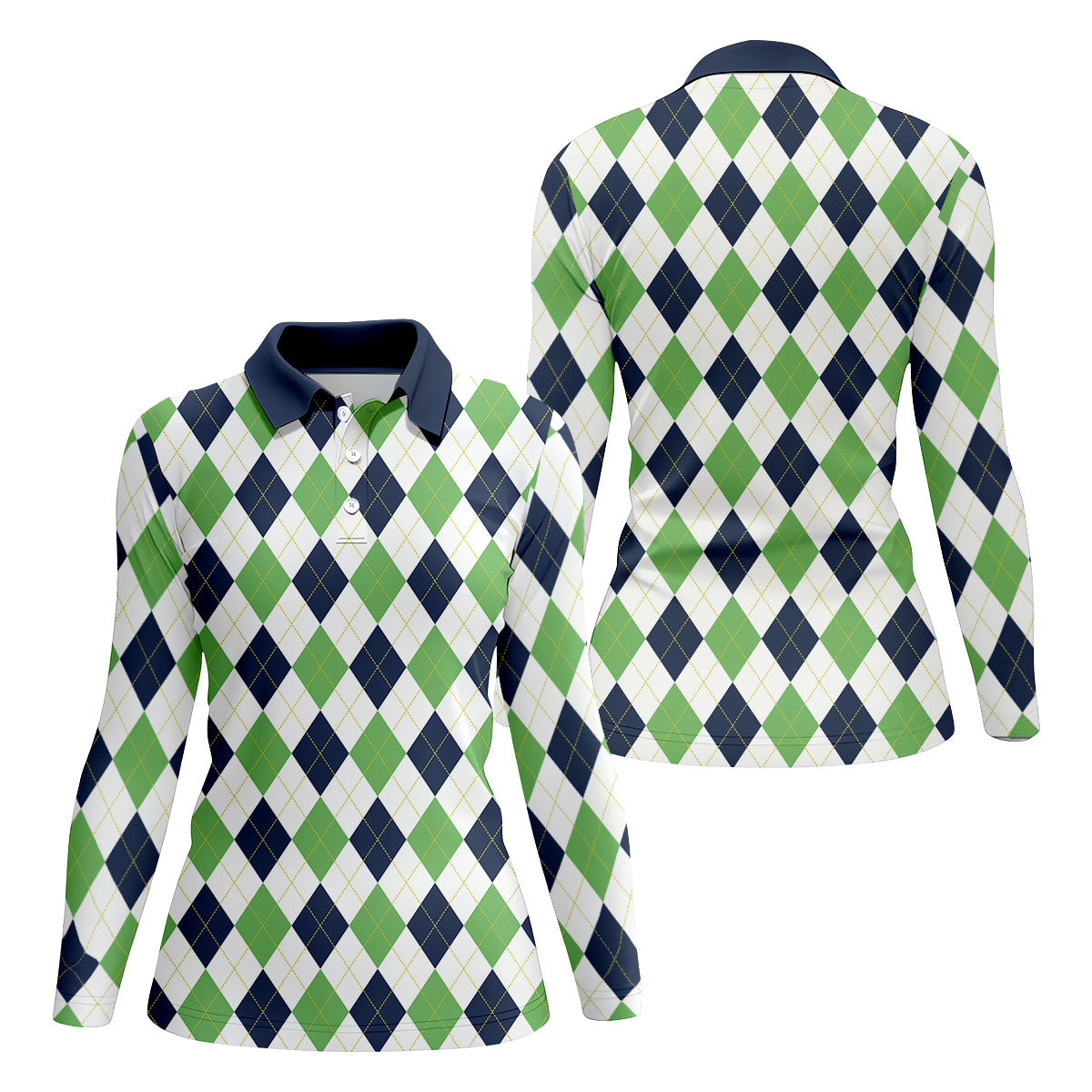 Green And Black Argyle Sleeveless Womens Golf Shirts, Ladies Pink Golf Shirt, Womens Golf Polo Shirt Womens Golf Tops