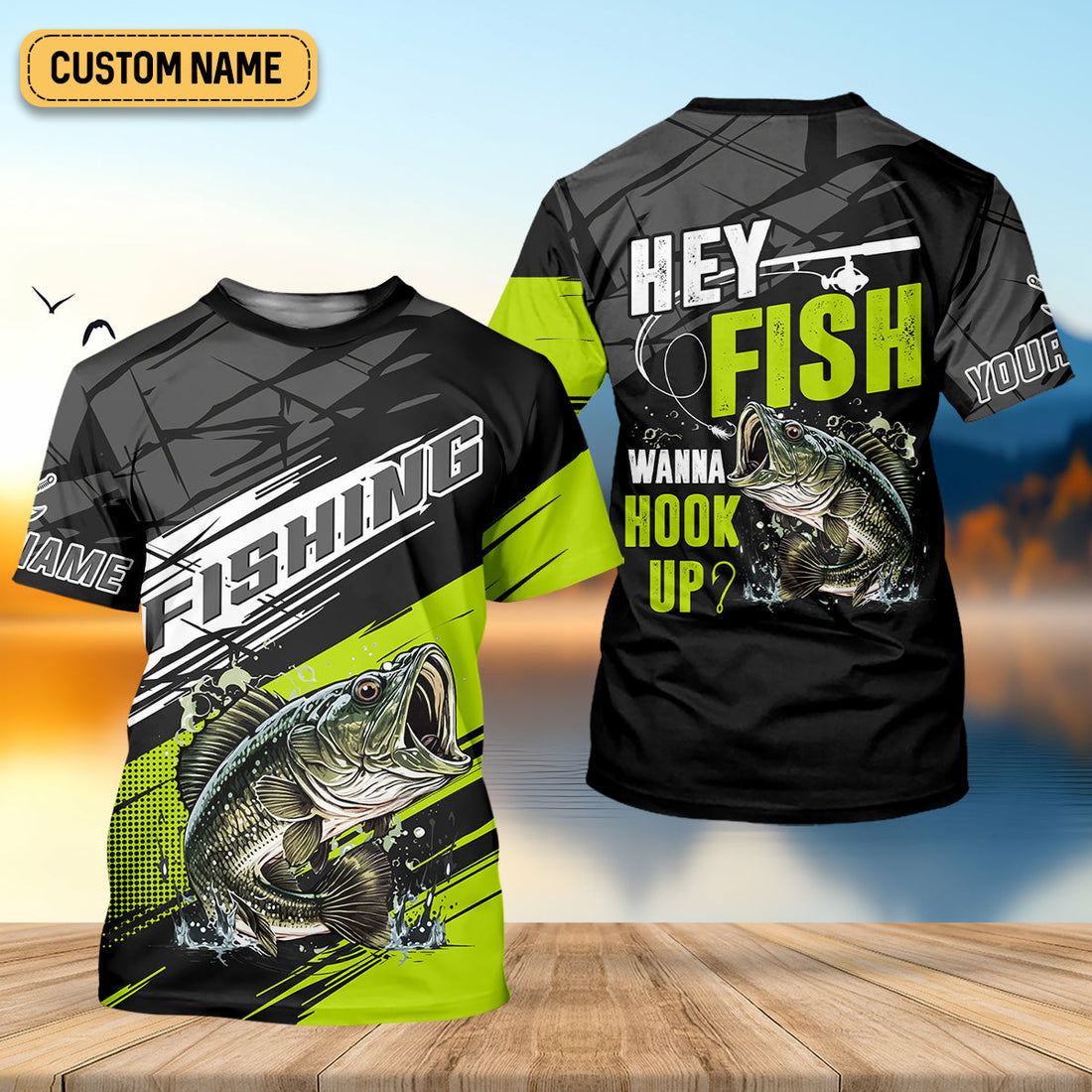 Hey Fish Wanna Hook Up Neon Fishing SPF Shirt For Men, Fishing Gifts For Men, Men's Fishing Shirt