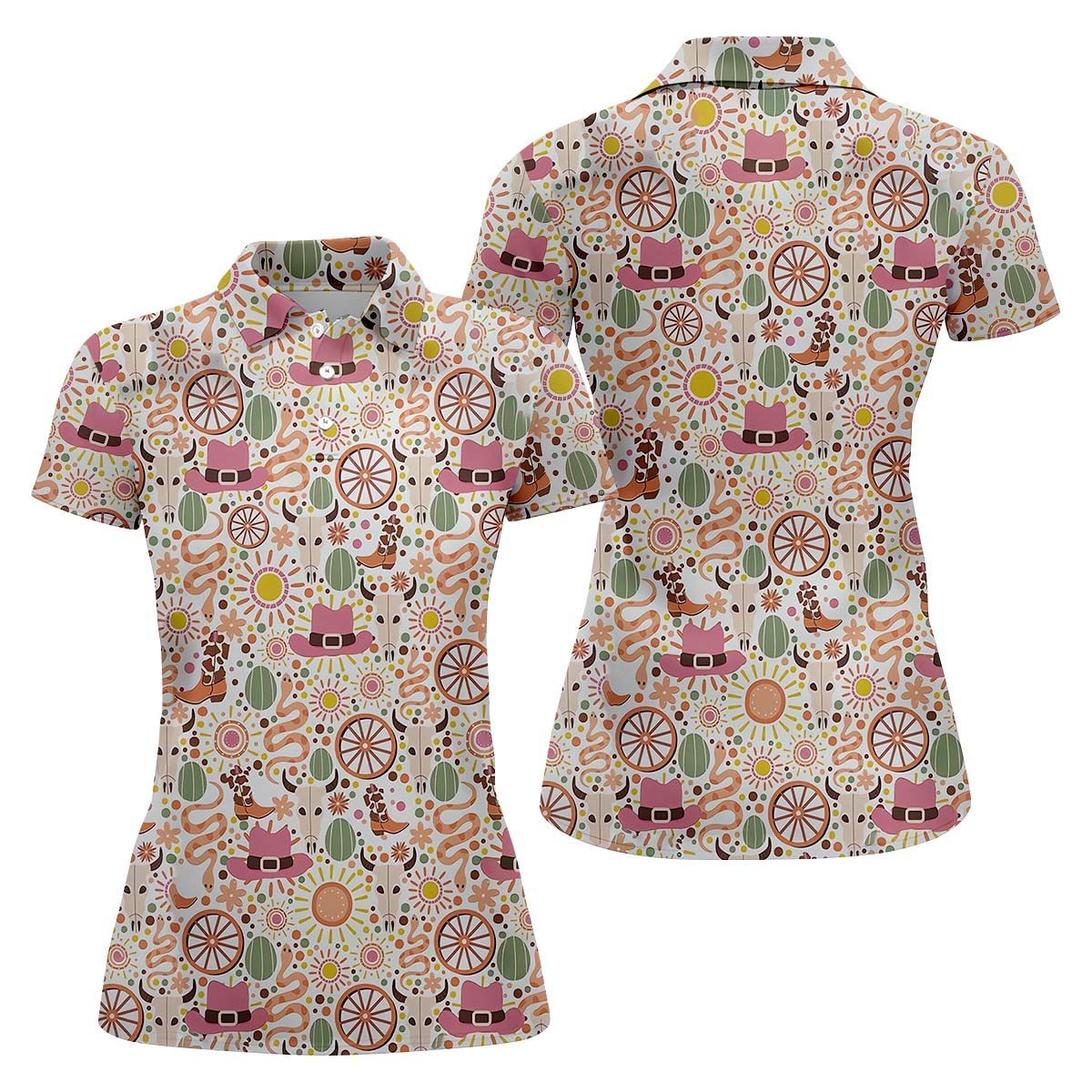 Cowgirl Funny Womens Golf Polo ShirtCustom Ladies Golf Shirt