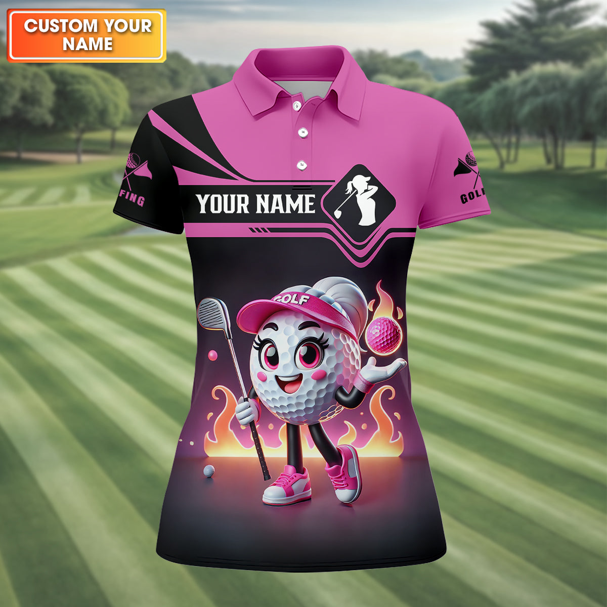 I Know I Golf Like A Girl Try To Keep Up Custom Funny Womens Golf Polo ShirtLadies Golf Shirt