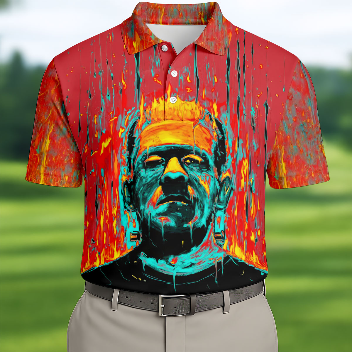 Horror Character Halloween Polo Shirt, Hawaiian Golf Shirt, Golf Shirts For Men