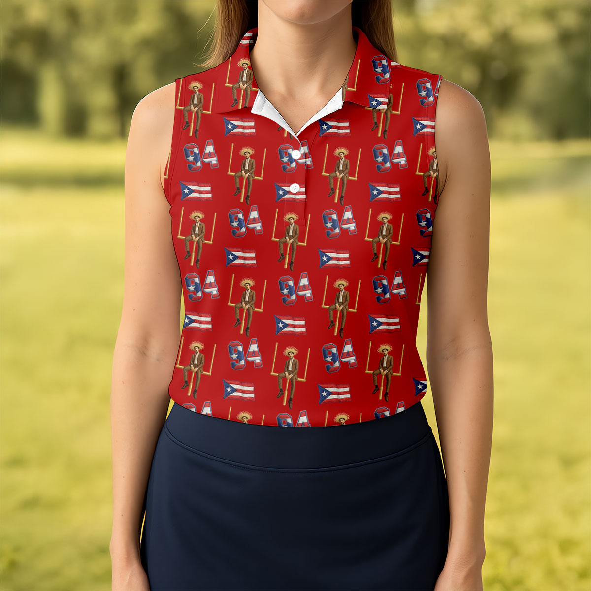 Bad Bunny Benito Bowl Football Theme Red Polo Shirt Womens, American Football League Gift Ideas For Football Fans