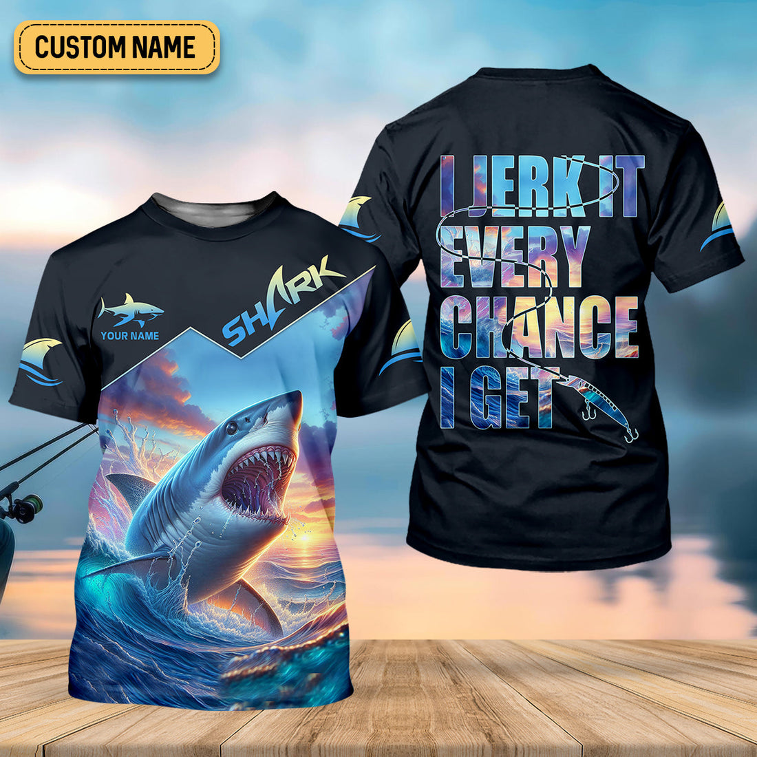 I Jerk It Every Chance I Get Shark Fishing SPF Shirt For Men, Funny Fishing Shirt, Fishing Gifts For Men