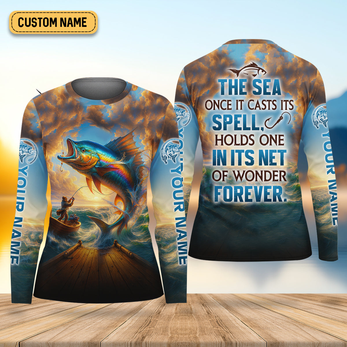 The Sea Once It Casts Its Spell Sailfish Fishing Shirt For Women, Fishing UPF Shirts, Female Fishing Shirts