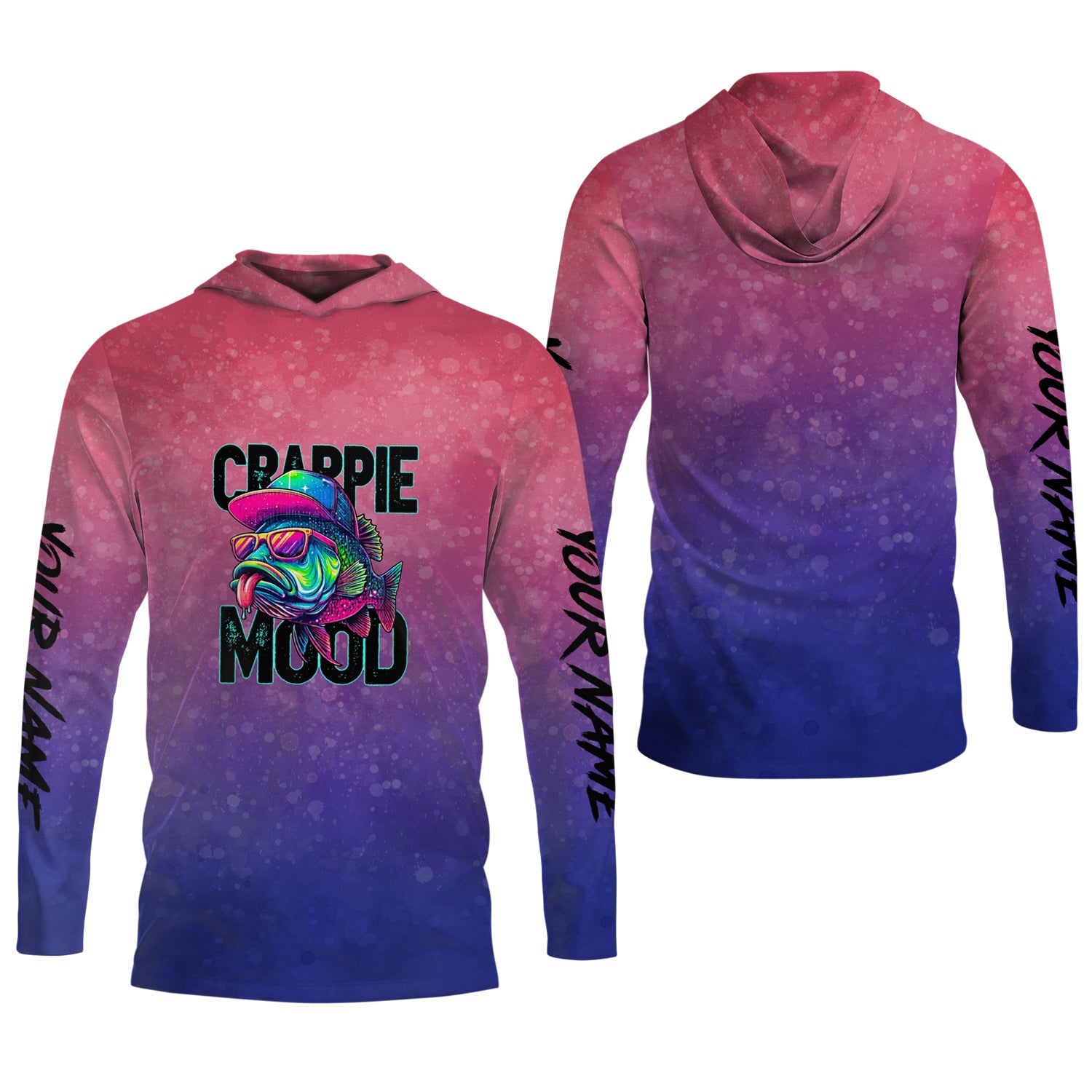 Crappie Mood Pink Purple Neon Fishing UPF Shirts, Funny Fishing Shirt, Gift For Fisherman